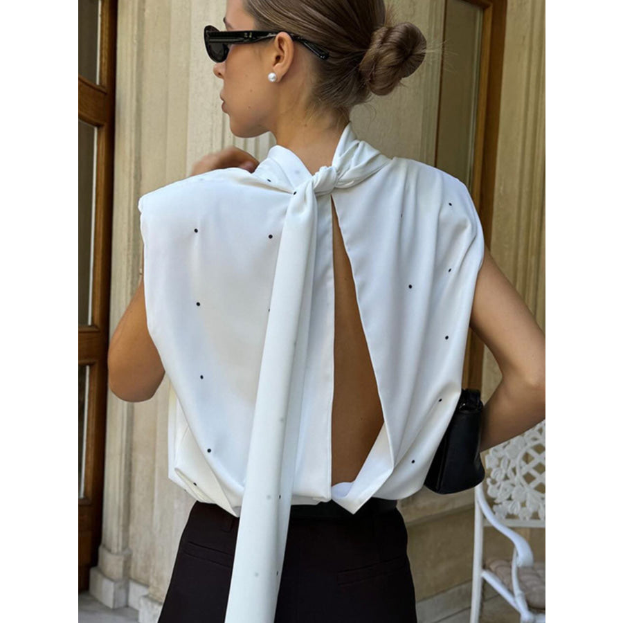 Polka Dot High Neck Tank Apparel and Accessories