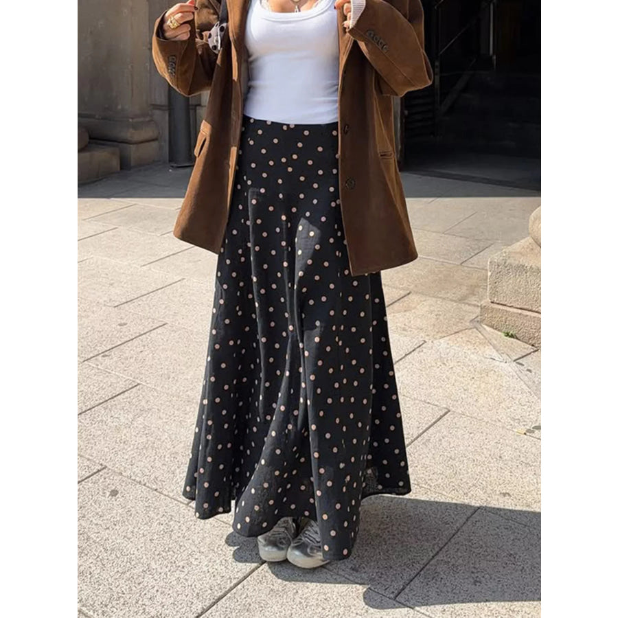 Polka Dot High-Waisted A-Line Skirt Apparel and Accessories