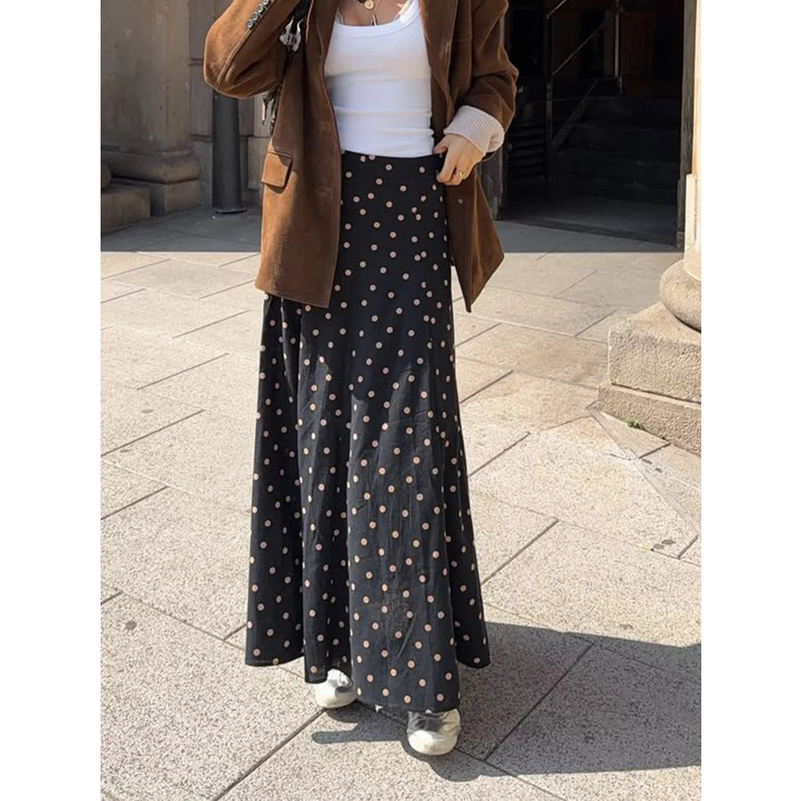 Polka Dot High-Waisted A-Line Skirt Apparel and Accessories