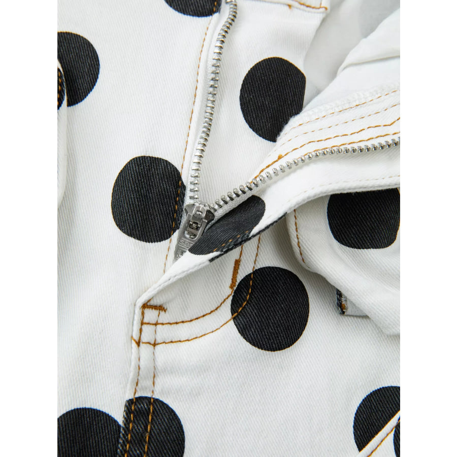 Polka Dot High-Waisted Jeans Apparel and Accessories
