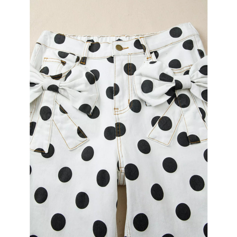 Polka Dot High-Waisted Jeans Apparel and Accessories