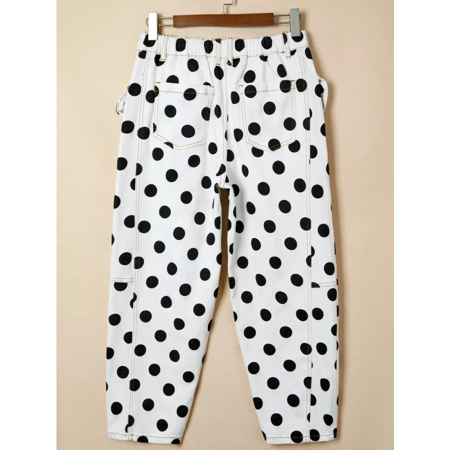 Polka Dot High-Waisted Jeans Apparel and Accessories