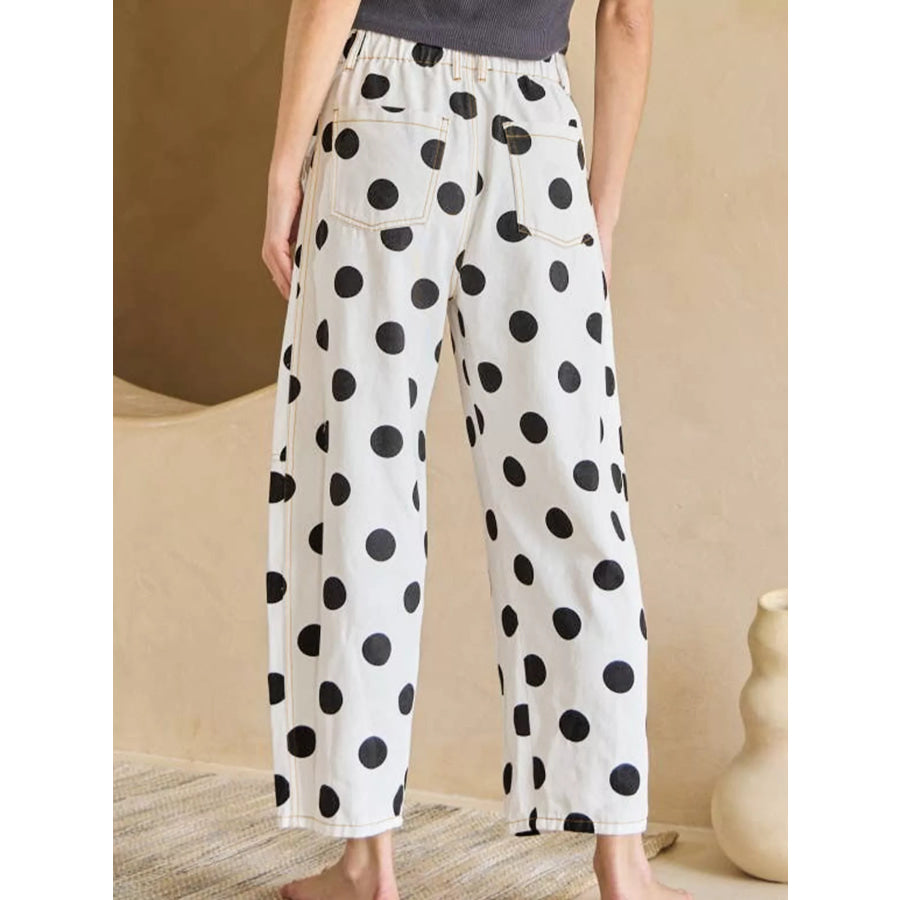 Polka Dot High-Waisted Jeans Apparel and Accessories