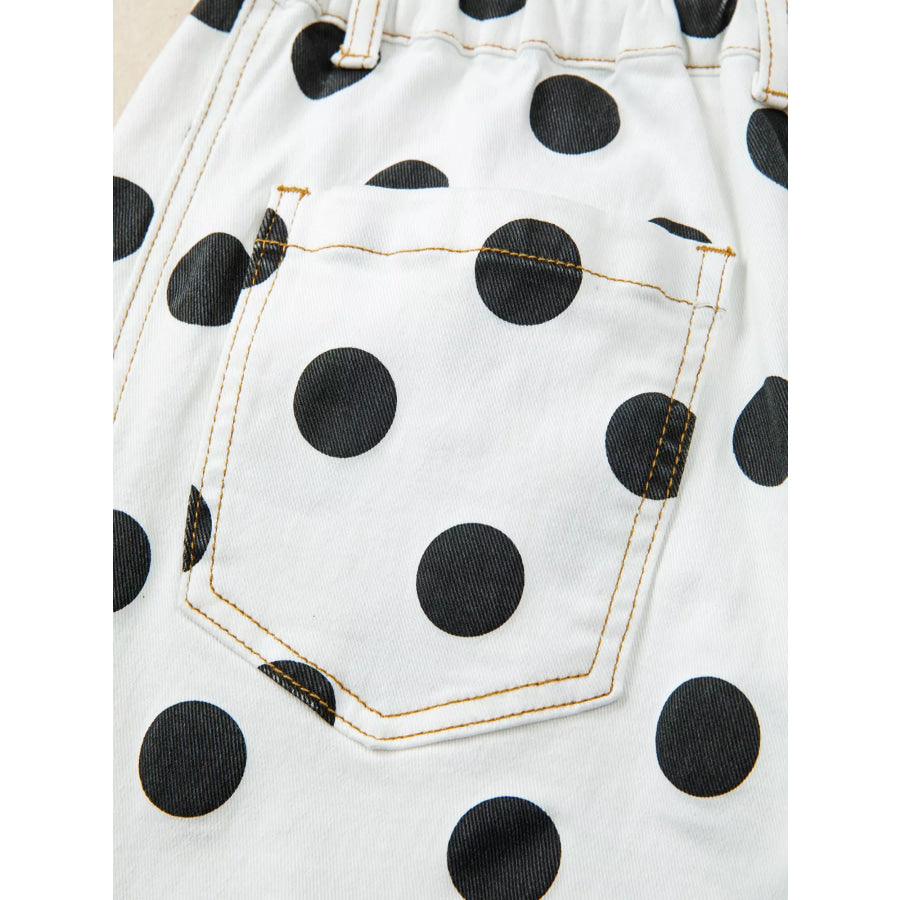 Polka Dot High-Waisted Jeans Apparel and Accessories