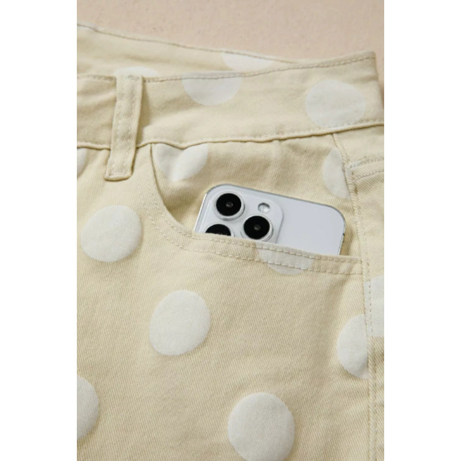 Polka Dot High-Waisted Wide Leg Jeans Apparel and Accessories