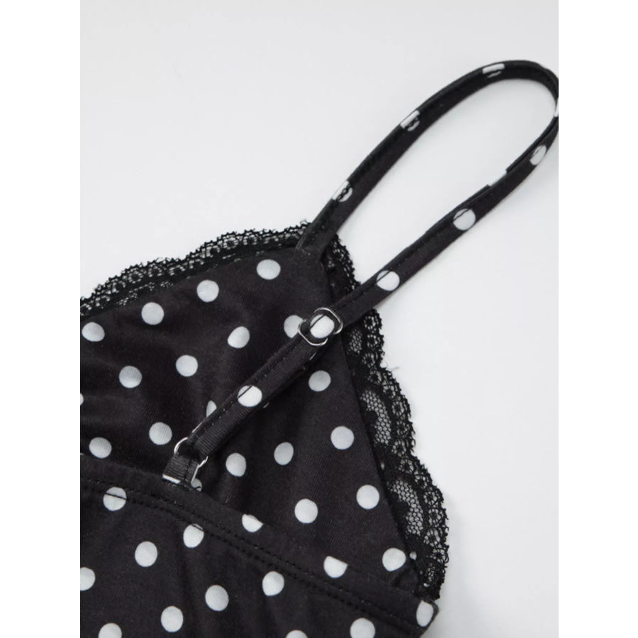 Polka Dot Lace Trim Cami Apparel and Accessories