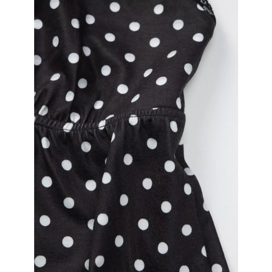 Polka Dot Lace Trim Cami Apparel and Accessories
