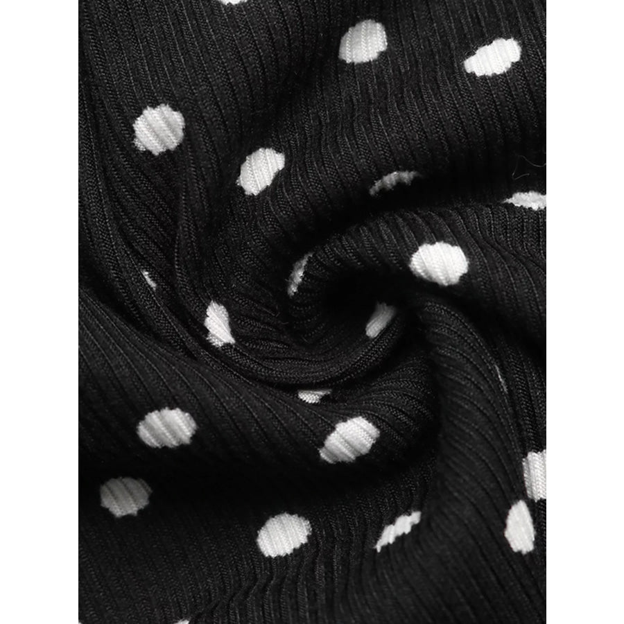 Polka Dot Lace Trimmed V-Neck Mini Dress Apparel and Accessories