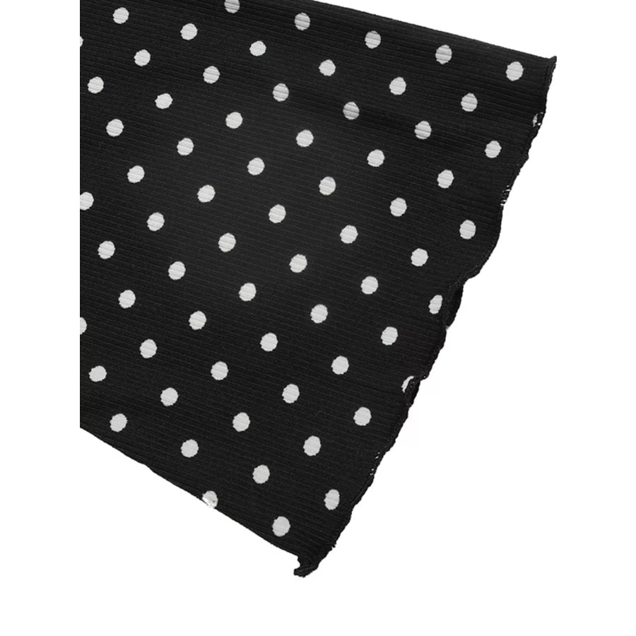 Polka Dot Lace Trimmed V-Neck Mini Dress Apparel and Accessories