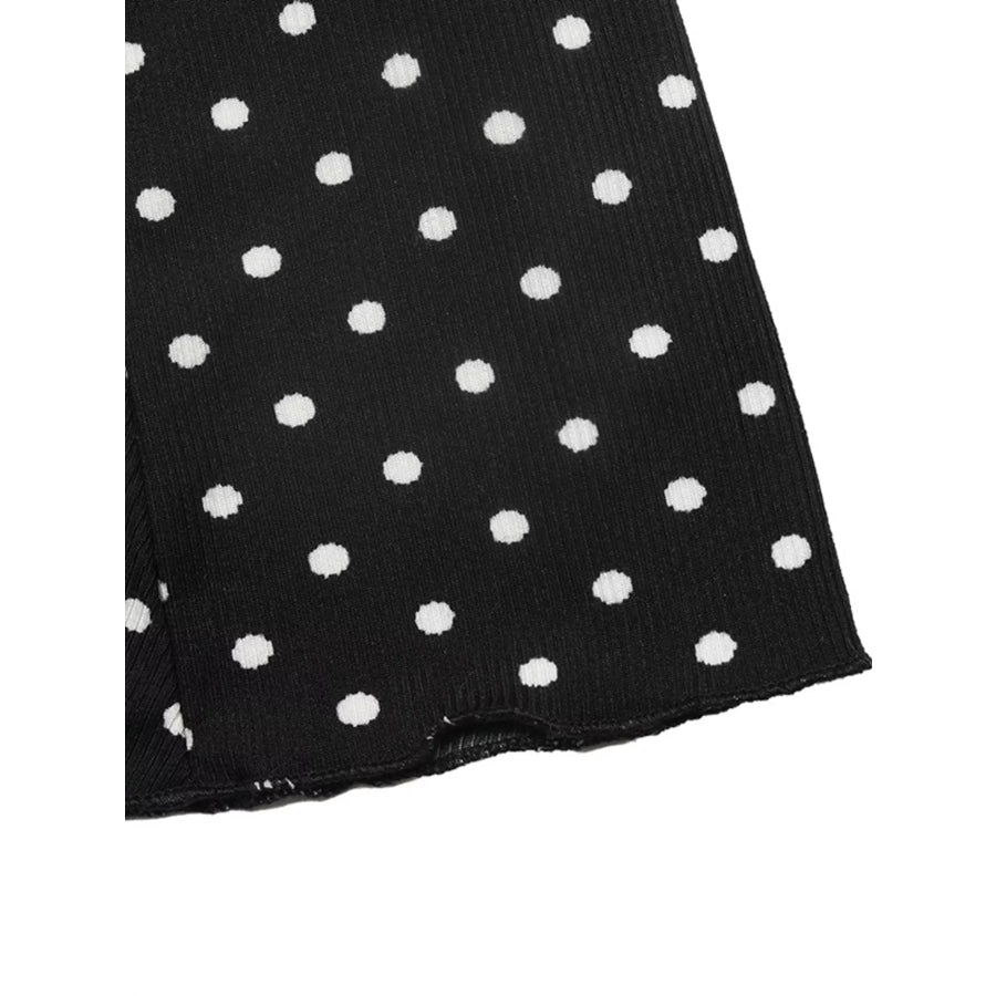 Polka Dot Lace Trimmed V-Neck Mini Dress Apparel and Accessories