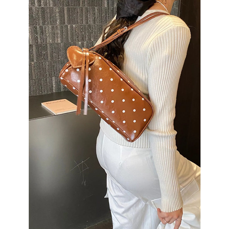 Polka Dot Leather Shoulder Bag Apparel and Accessories