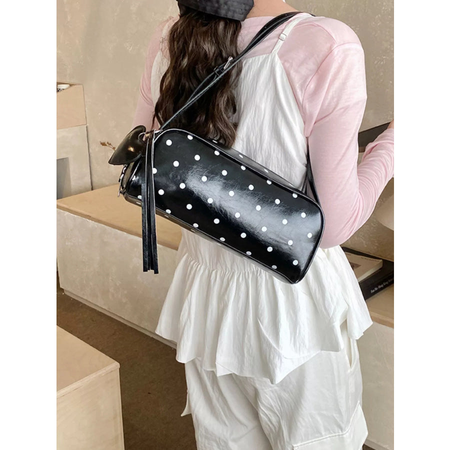 Polka Dot Leather Shoulder Bag Apparel and Accessories