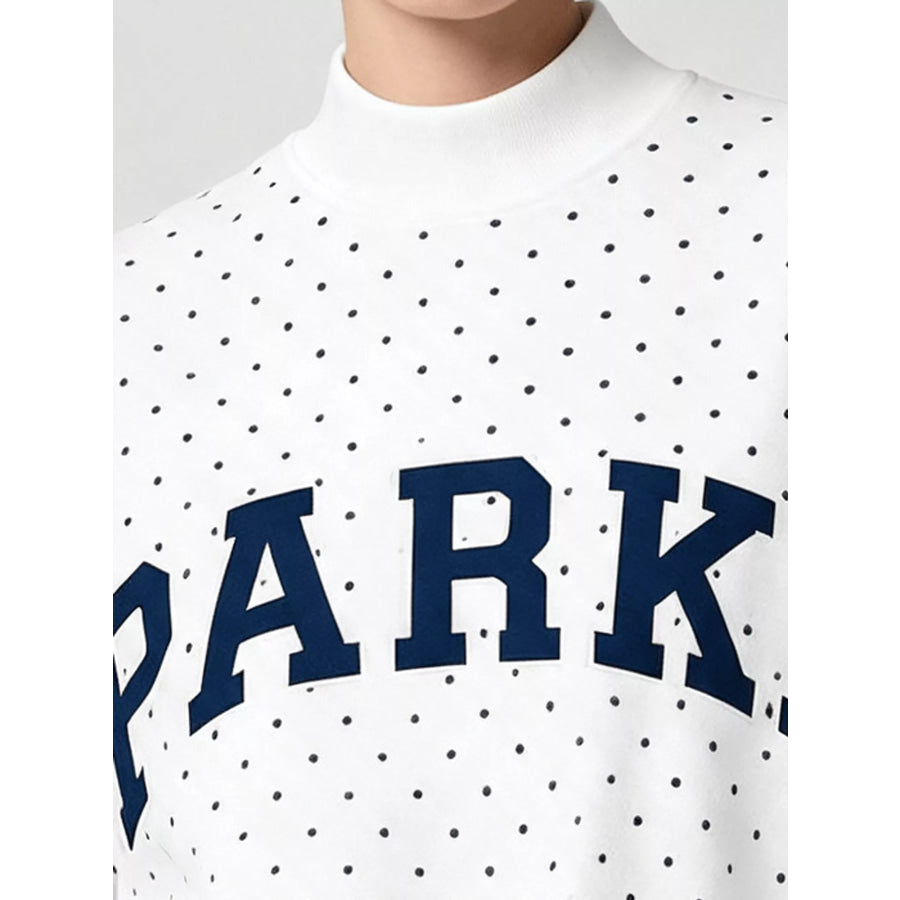 Polka Dot Letter Graphic Sweatshirt Apparel and Accessories