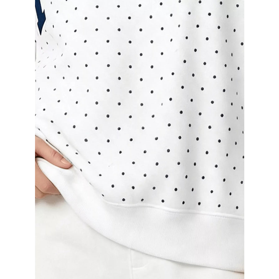 Polka Dot Letter Graphic Sweatshirt Apparel and Accessories
