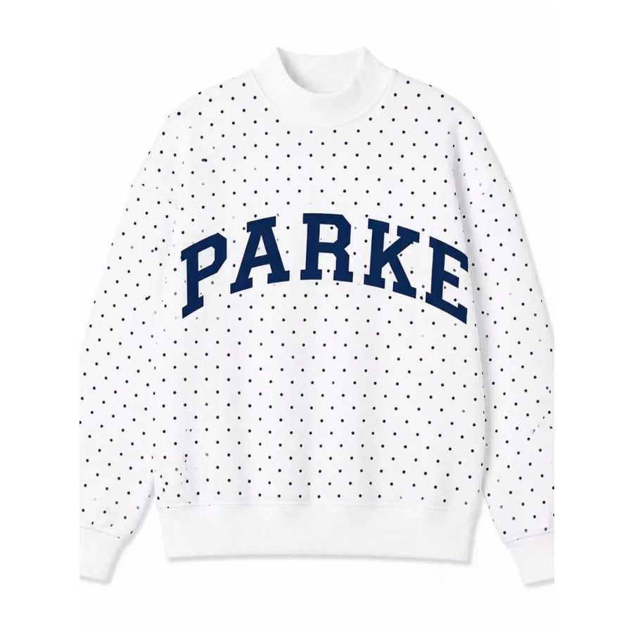 Polka Dot Letter Graphic Sweatshirt Apparel and Accessories