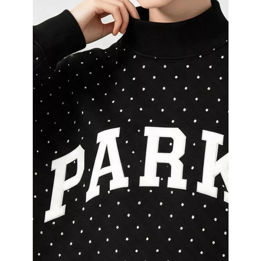 Polka Dot Letter Graphic Sweatshirt Apparel and Accessories