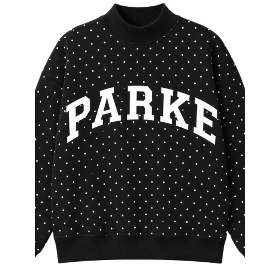 Polka Dot Letter Graphic Sweatshirt Apparel and Accessories