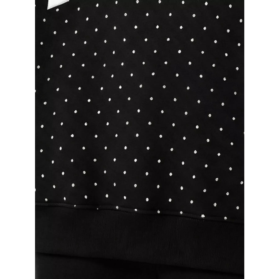 Polka Dot Letter Graphic Sweatshirt Apparel and Accessories