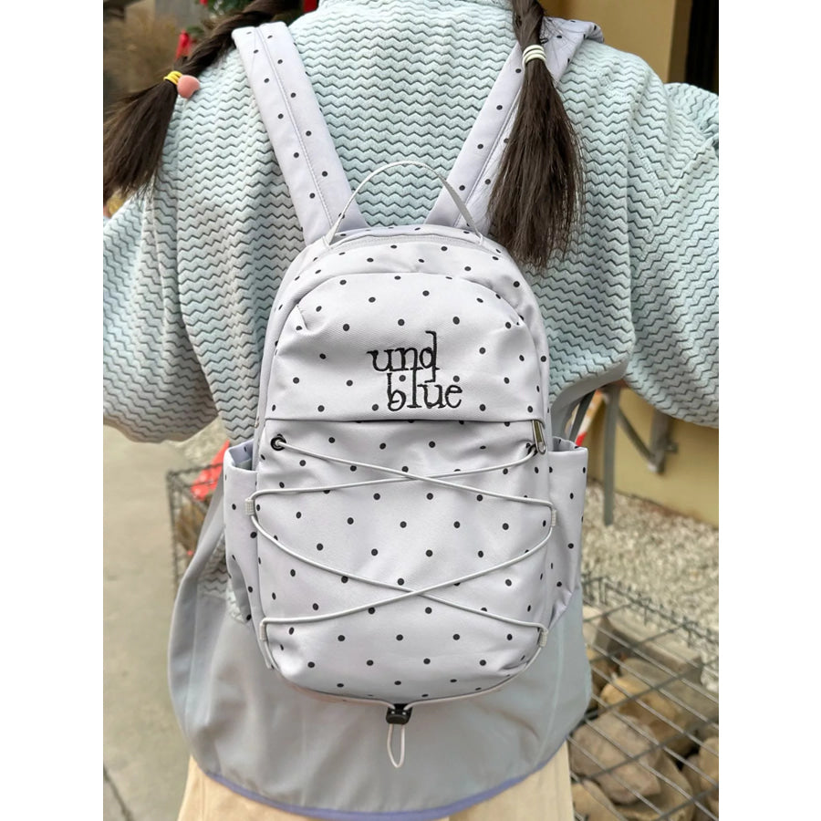 Polka Dot Lightweight Backpack Bag Gray / ONESIZE Apparel and Accessories