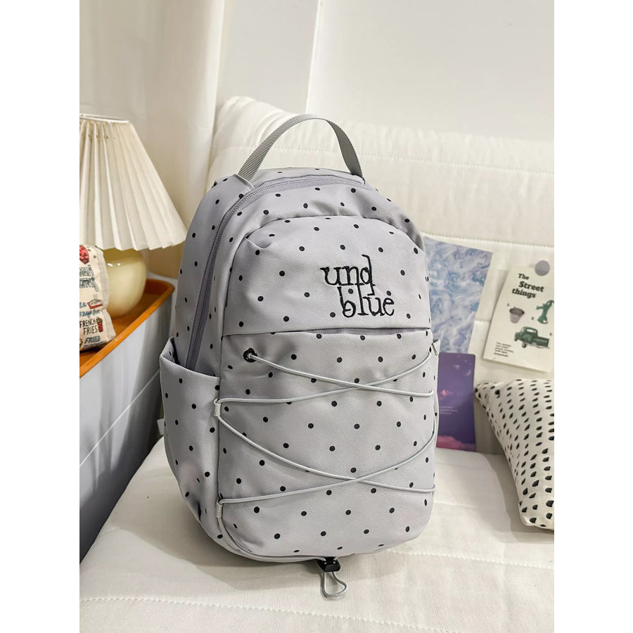 Polka Dot Lightweight Backpack Bag Gray / ONESIZE Apparel and Accessories