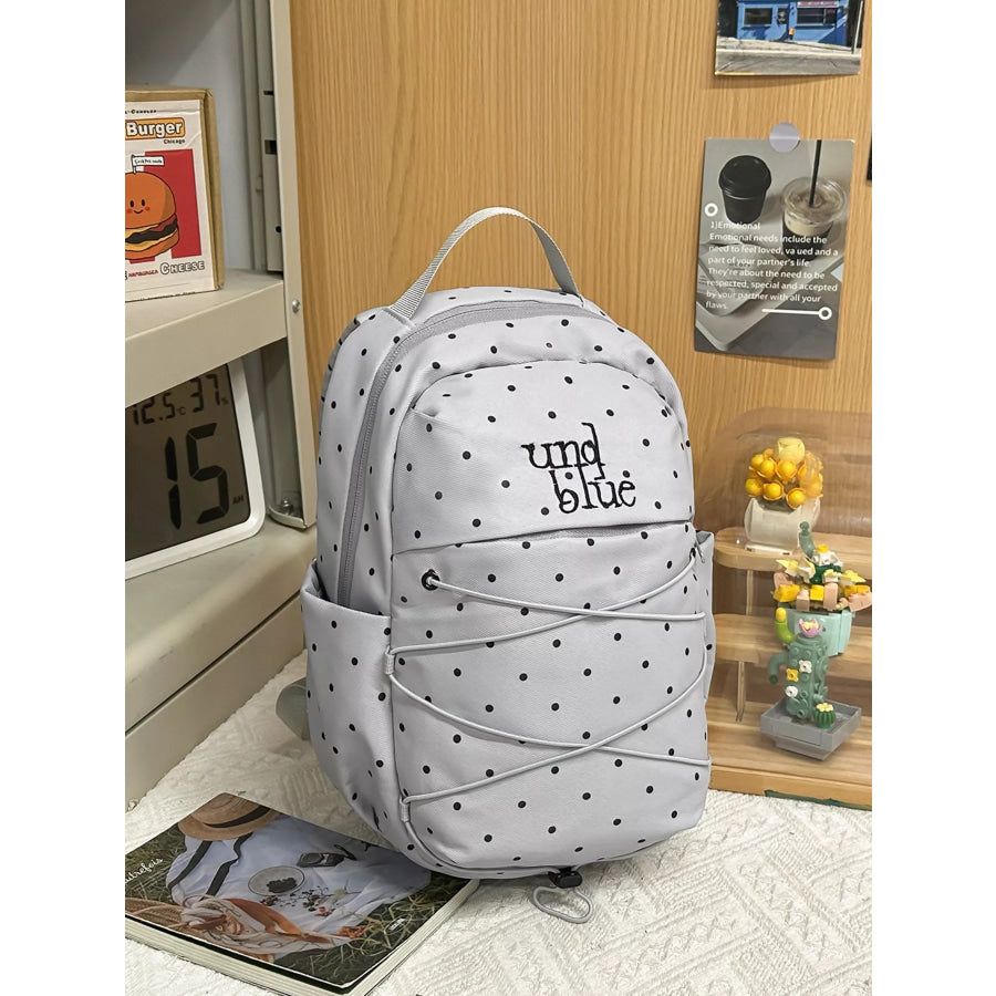 Polka Dot Lightweight Backpack Bag Gray / ONESIZE Apparel and Accessories