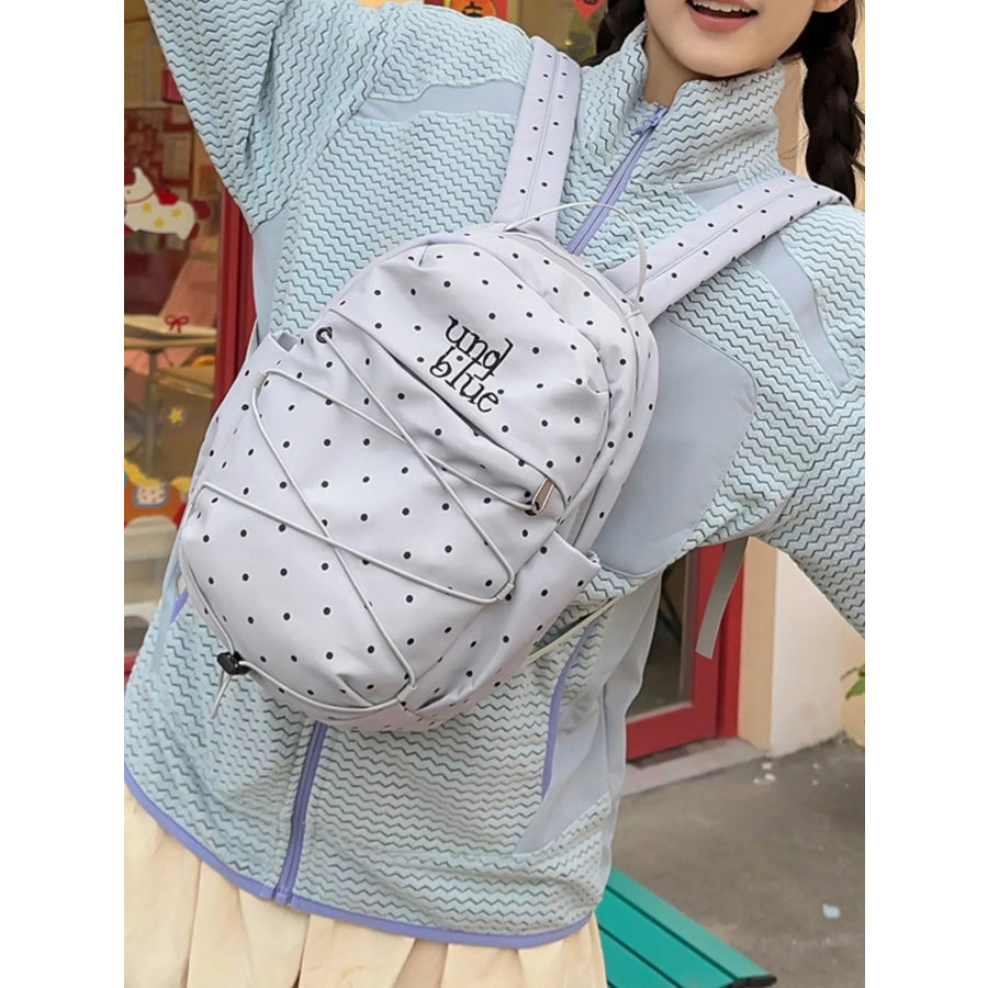 Polka Dot Lightweight Backpack Bag Gray / ONESIZE Apparel and Accessories