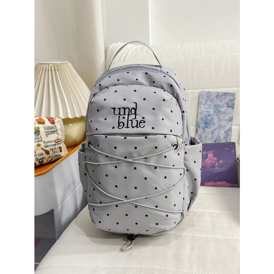 Polka Dot Lightweight Backpack Bag Gray / ONESIZE Apparel and Accessories
