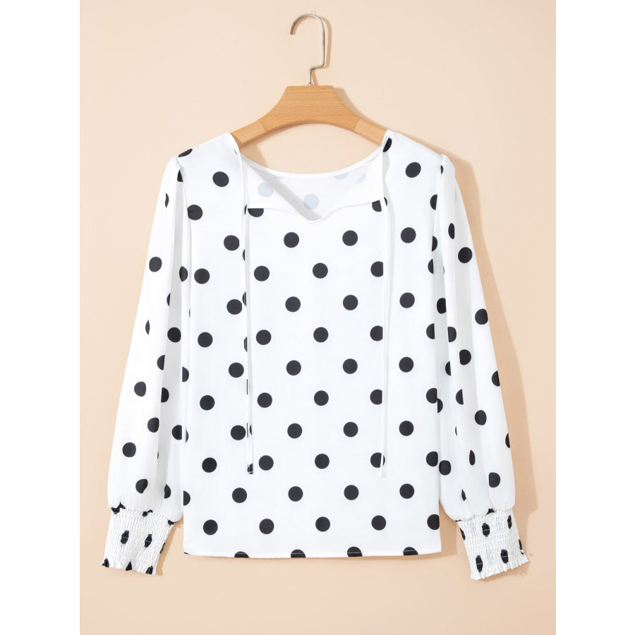 Polka Dot Long Sleeve Blouse Apparel and Accessories