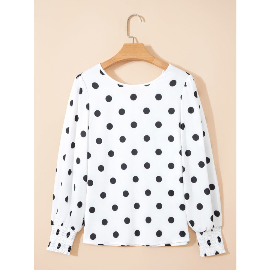 Polka Dot Long Sleeve Blouse Apparel and Accessories