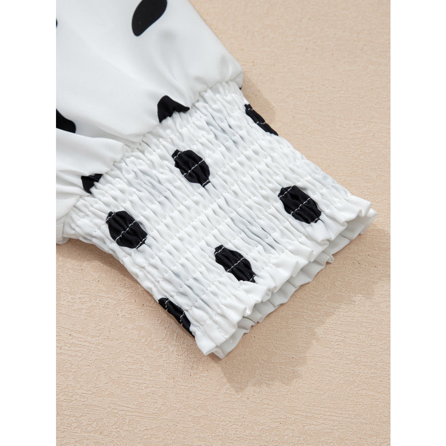 Polka Dot Long Sleeve Blouse Apparel and Accessories