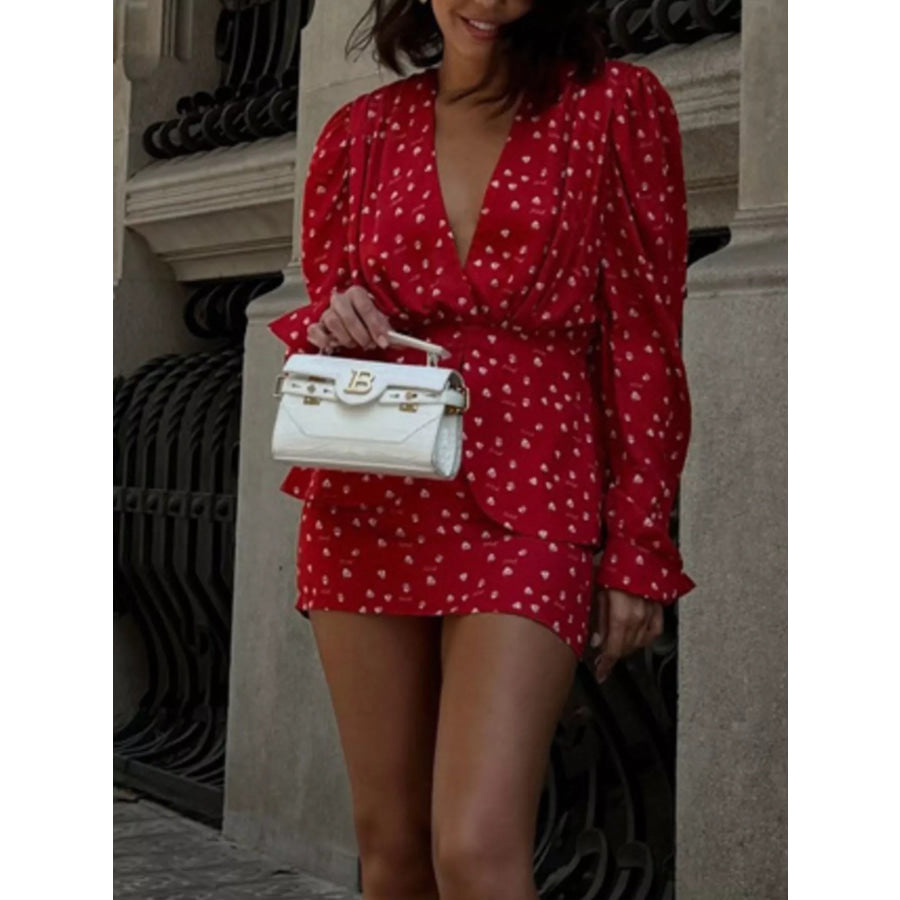 Polka Dot Long Sleeve Layered Dress Apparel and Accessories