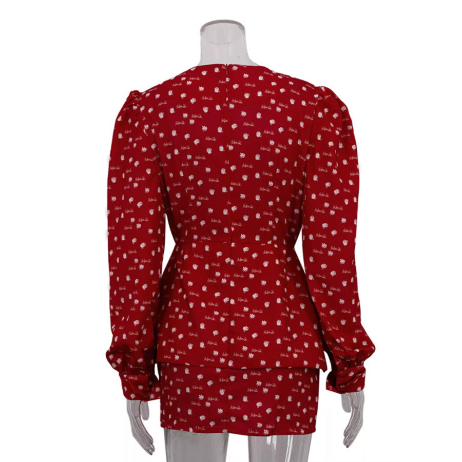Polka Dot Long Sleeve Layered Dress Apparel and Accessories