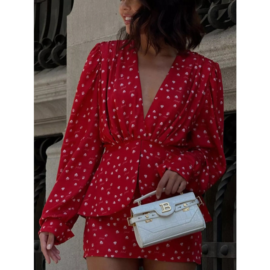Polka Dot Long Sleeve Layered Dress Apparel and Accessories
