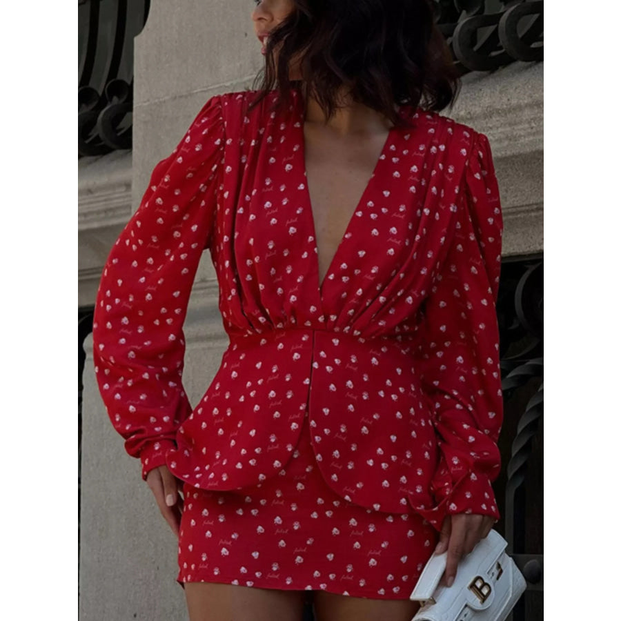 Polka Dot Long Sleeve Layered Dress Apparel and Accessories