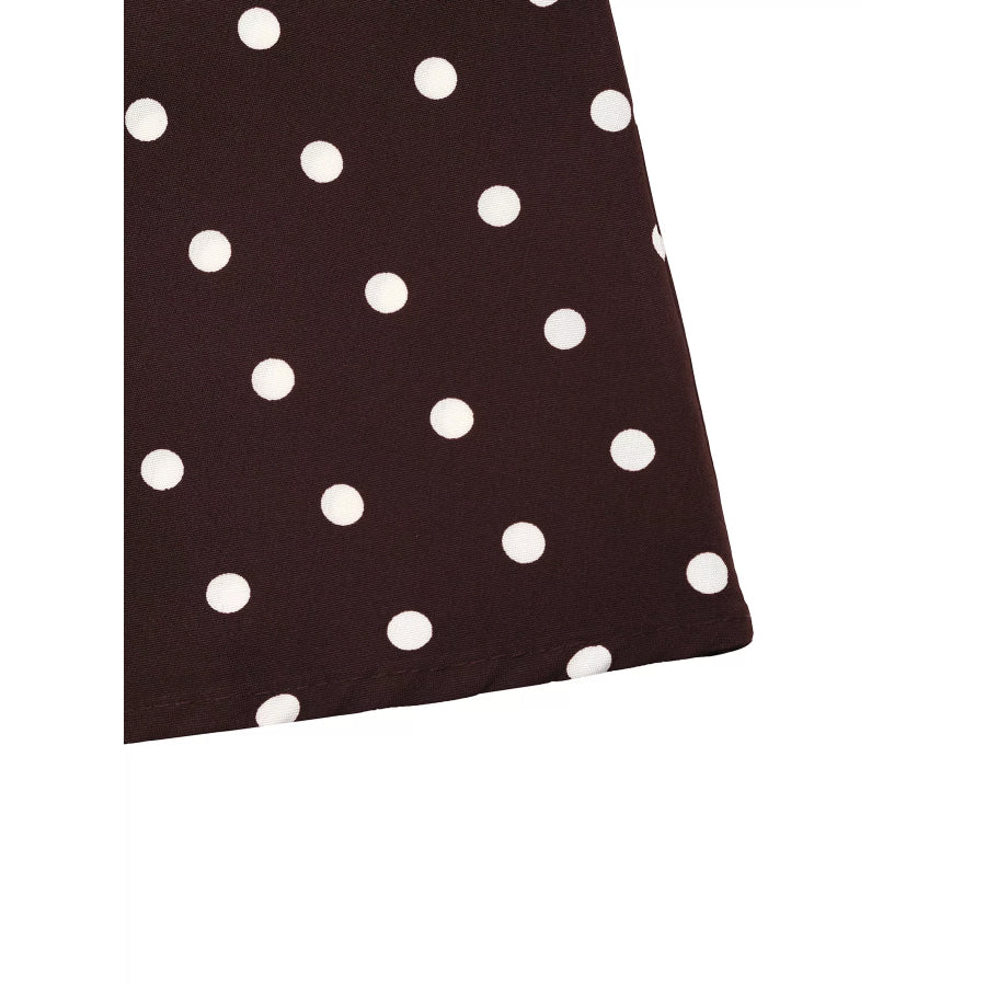 Polka Dot Long Sleeve Maxi Dress Apparel and Accessories