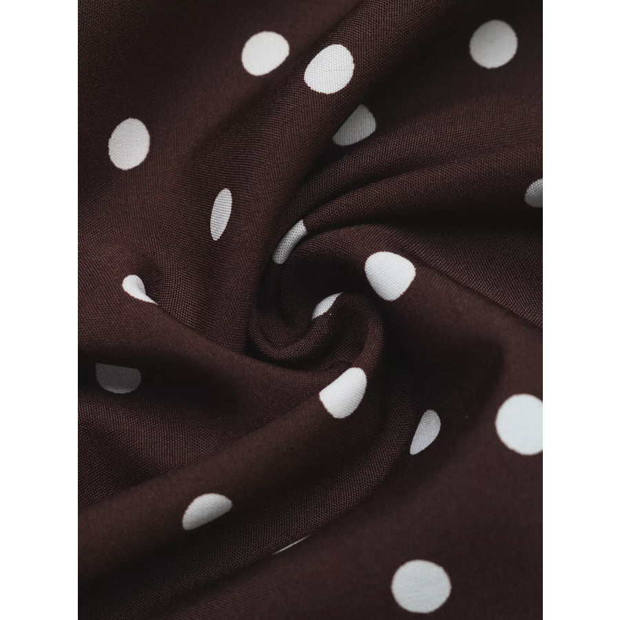 Polka Dot Long Sleeve Maxi Dress Apparel and Accessories