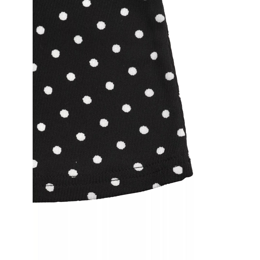 Polka Dot Long Sleeve Ruffle Hem Mini Dress Apparel and Accessories