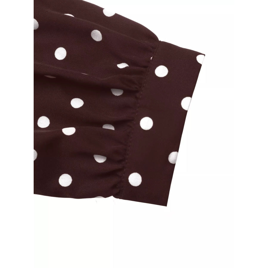 Polka Dot Long Sleeve Shirt Dress Apparel and Accessories
