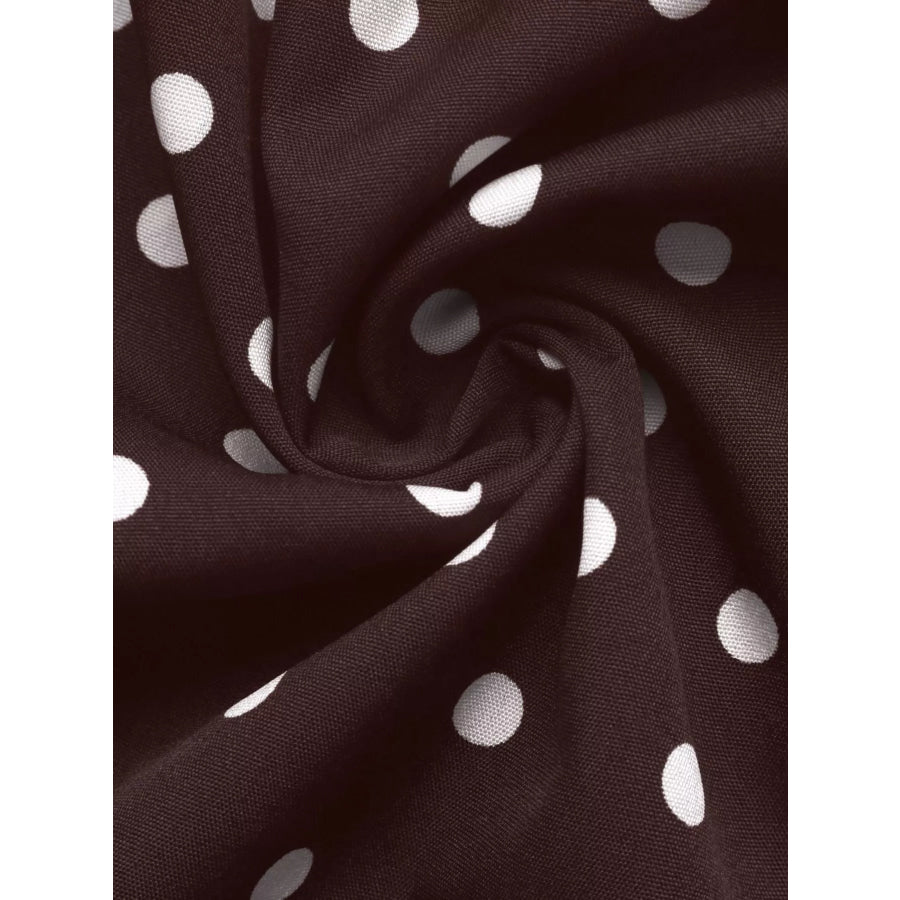 Polka Dot Long Sleeve Shirt Dress Apparel and Accessories