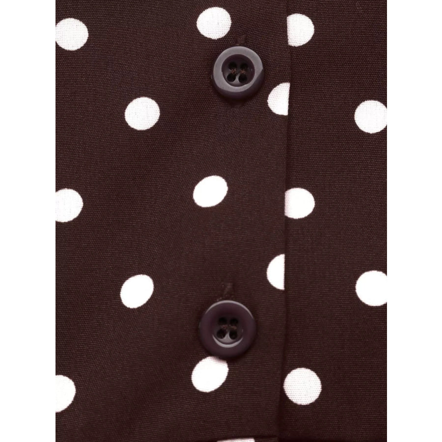 Polka Dot Long Sleeve Shirt Dress Apparel and Accessories