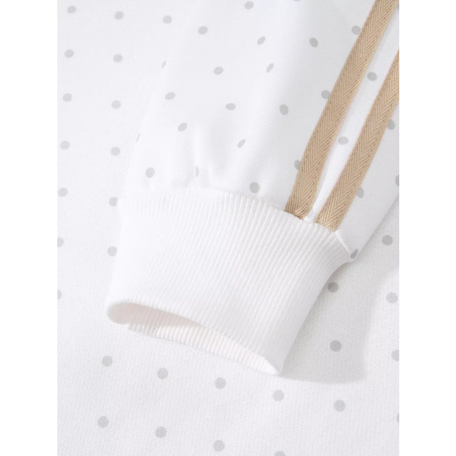 Polka Dot Long Sleeve Sweatshirt and Shorts Set Apparel Accessories