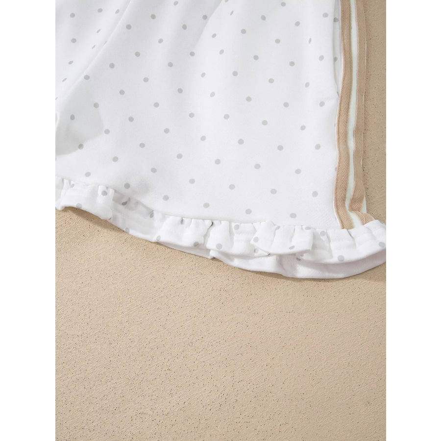 Polka Dot Long Sleeve Sweatshirt and Shorts Set Apparel Accessories