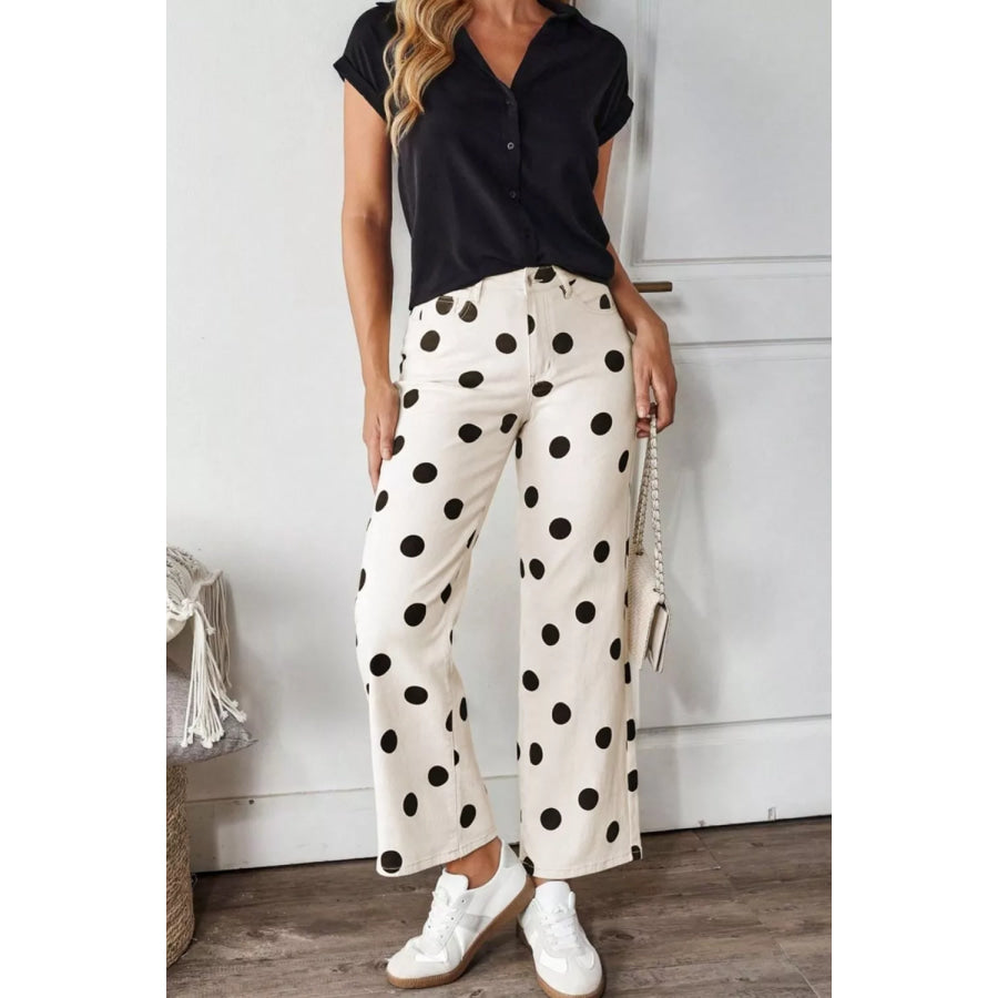 Polka Dot Loose Fit Jeans Apparel and Accessories
