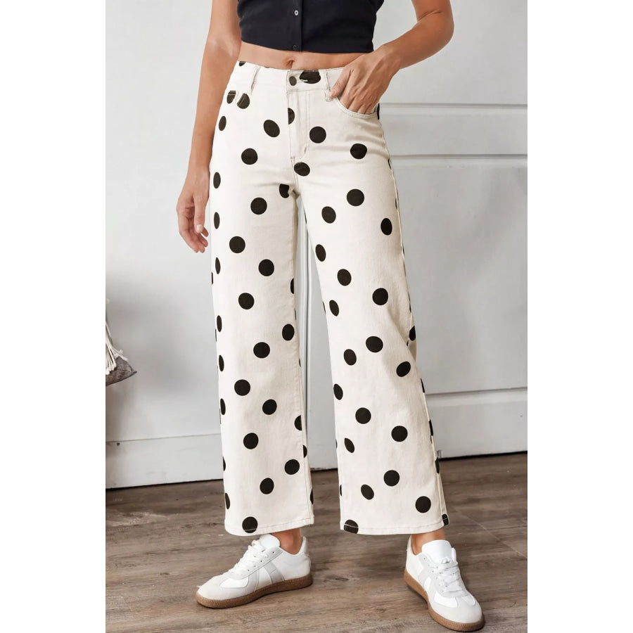 Polka Dot Loose Fit Jeans Apparel and Accessories
