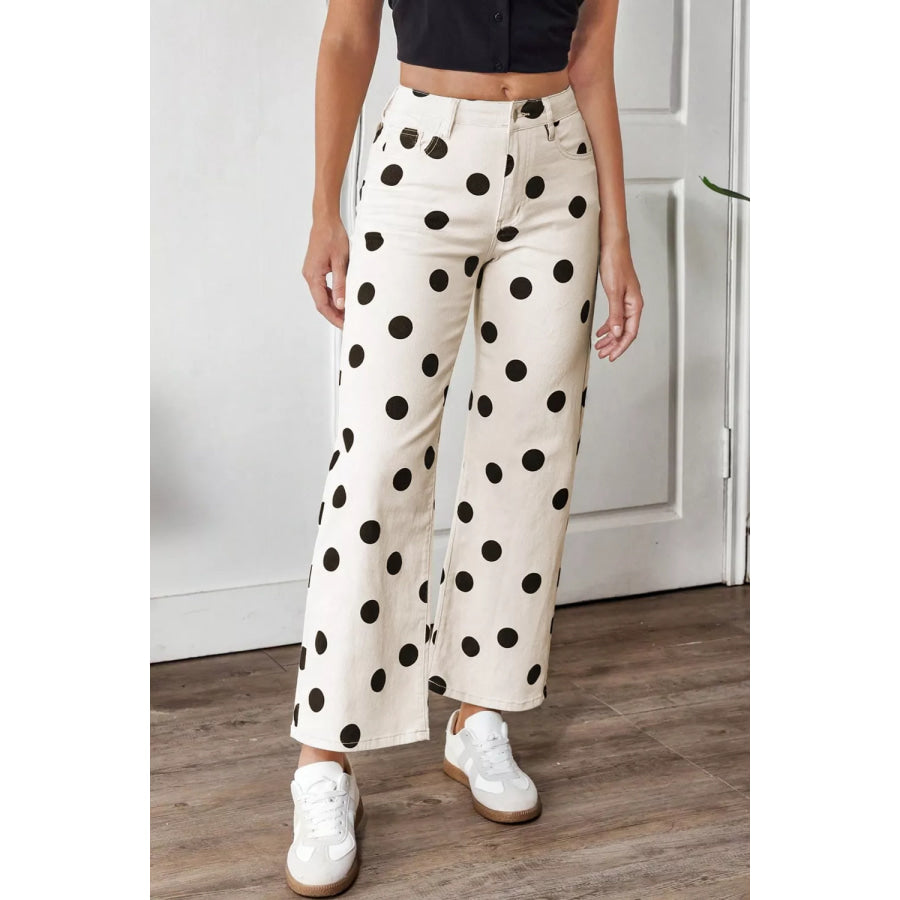 Polka Dot Loose Fit Jeans Apparel and Accessories
