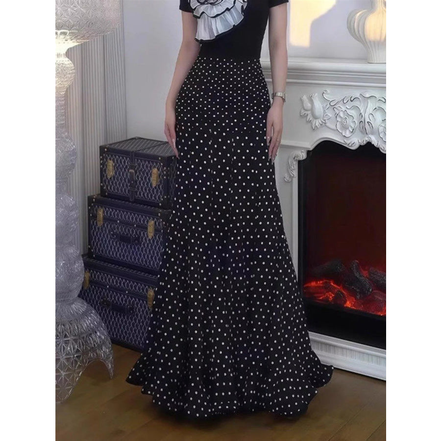 Polka Dot Mermaid Maxi Skirt Apparel and Accessories