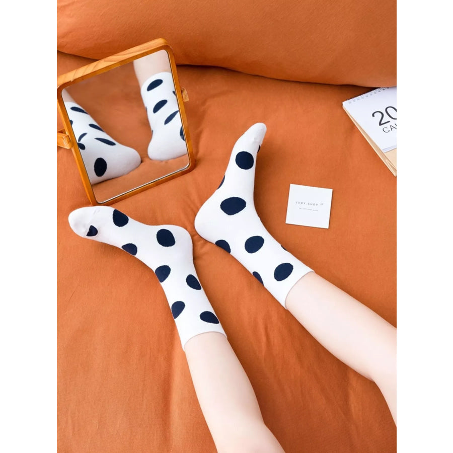 Polka Dot Mid-Calf Cotton Socks Apparel and Accessories