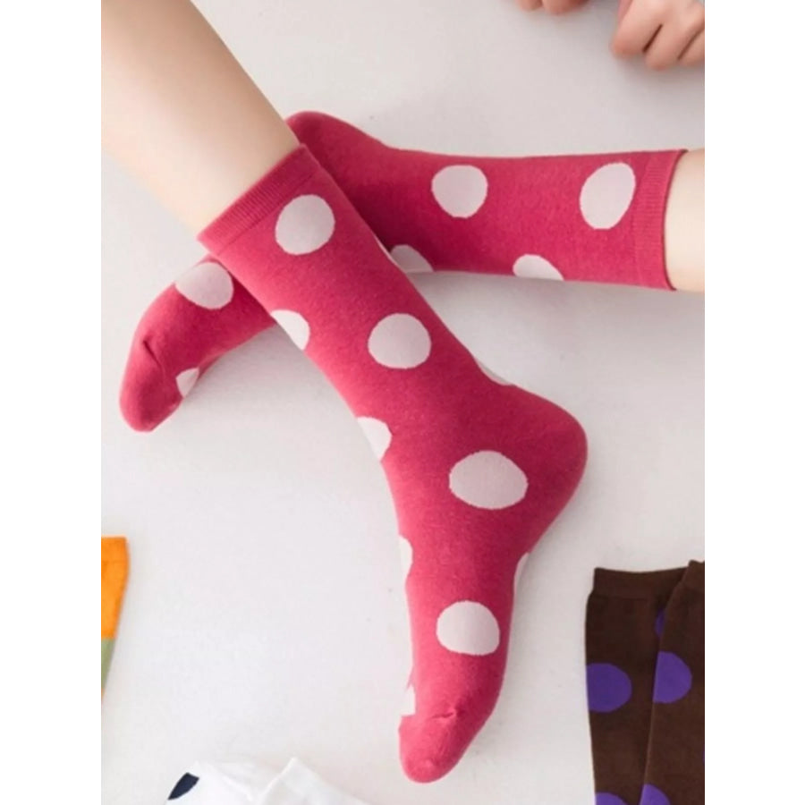 Polka Dot Mid-Calf Cotton Socks Apparel and Accessories
