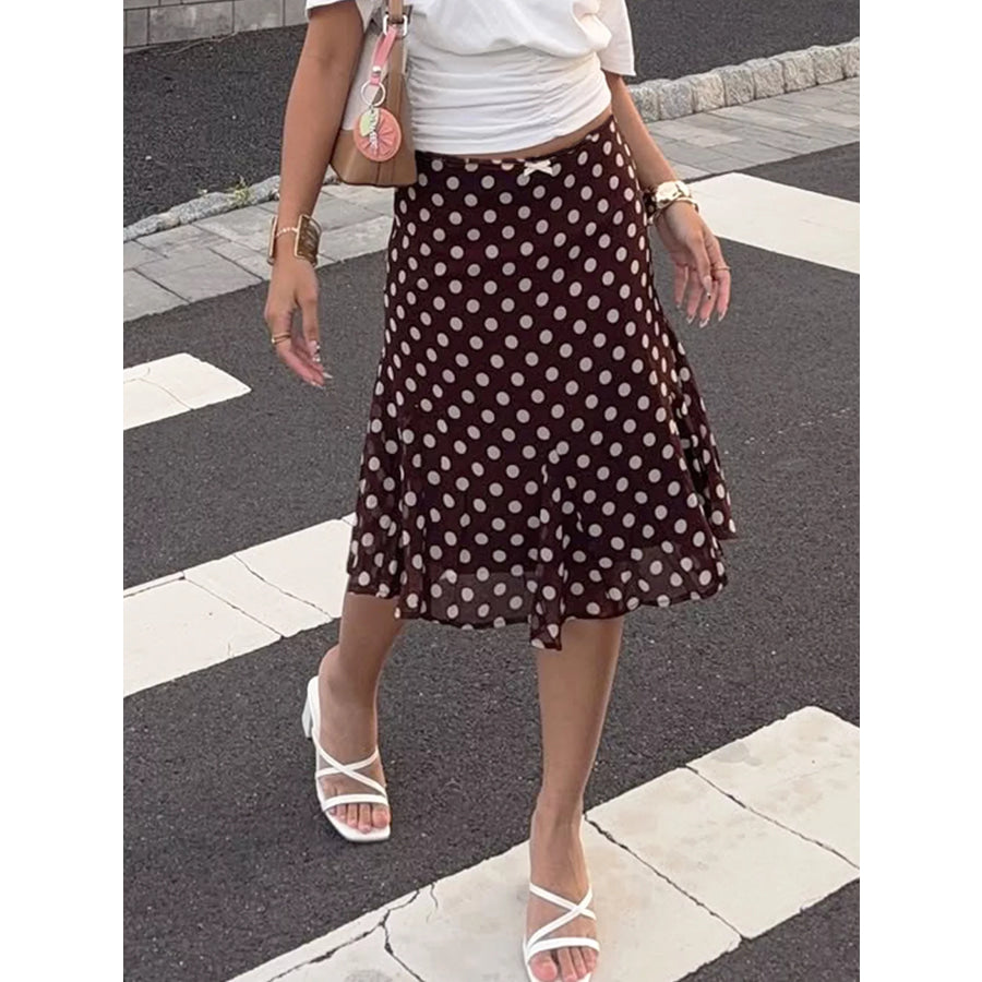 Polka Dot Midi Skirt Apparel and Accessories