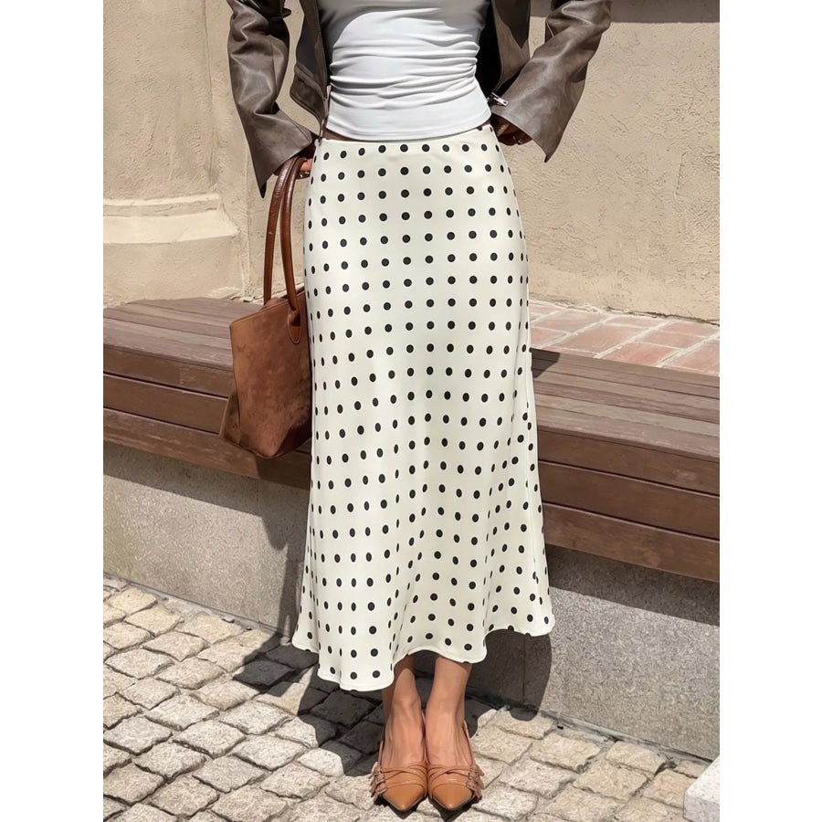 Polka Dot Midi Skirt Apparel and Accessories